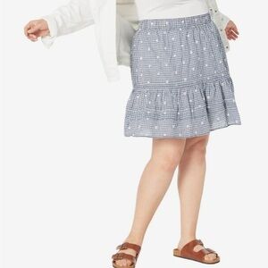 Madewell Gingham Tiered Pull On Skirt NWT